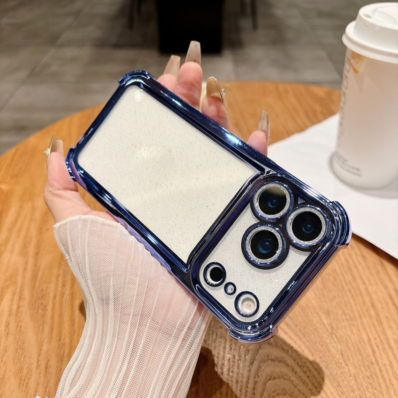 Kryt s elektroplatiniranim glitterom za iPhone 17 Pro Max, prozirno zaštitno kućište