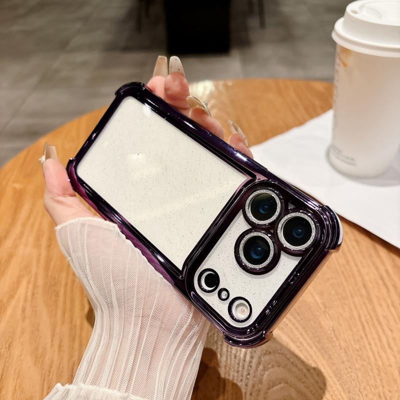 Kryt s elektroplatiniranim glitterom za iPhone 17 Pro Max, prozirno zaštitno kućište