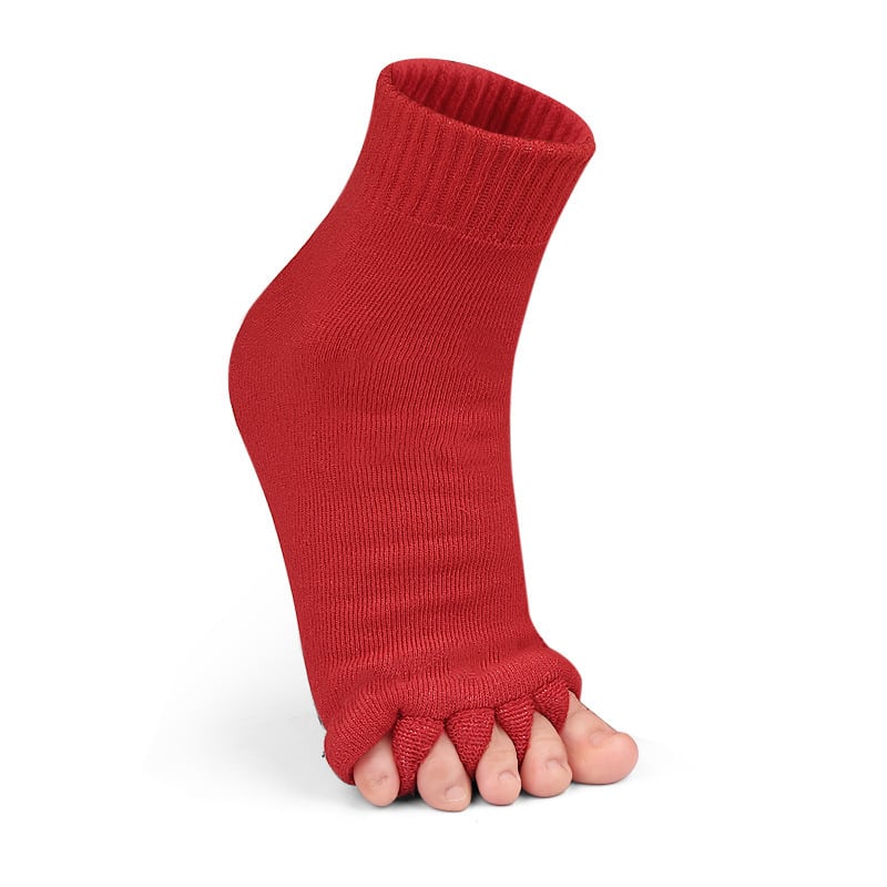Петопръстни чорапи за зима с отворен пръст и разделени пръсти, дебели, унисекс, памук-полиэстер, попиване на пот