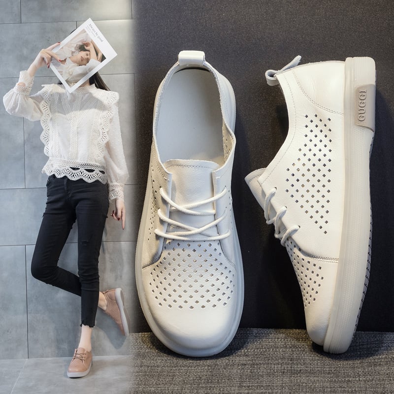 Ženske cipele od prve sloje kravlje kože, okrugli vrh, PU ulošak, potplat od goveđe tetive, niski potpetica 1-3 cm