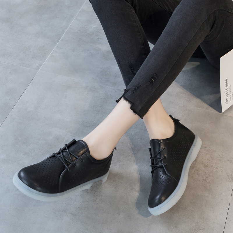 Ženske cipele od prve sloje kravlje kože, okrugli vrh, PU ulošak, potplat od goveđe tetive, niski potpetica 1-3 cm