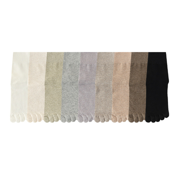 Женски чорапи с пет пръста против напукване, средна височина, силиконов хидратиращ ток, антифрикционни, памучно-полиестерно-спандексови, безшевни пръсти