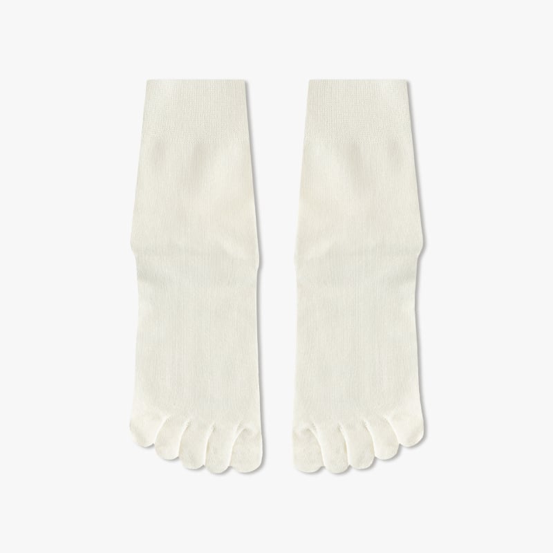 Женски чорапи с пет пръста против напукване, средна височина, силиконов хидратиращ ток, антифрикционни, памучно-полиестерно-спандексови, безшевни пръсти