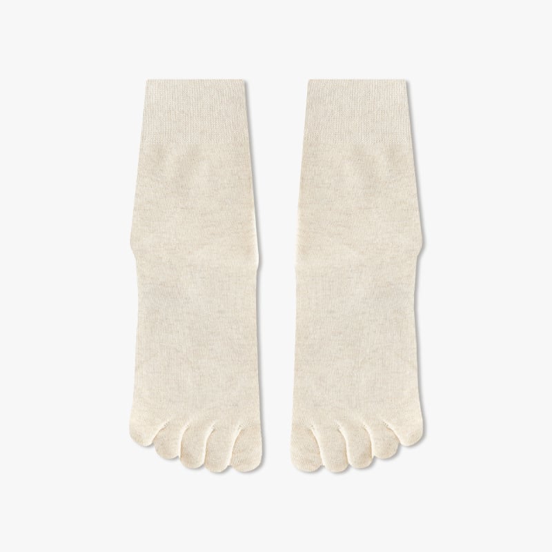 Женски чорапи с пет пръста против напукване, средна височина, силиконов хидратиращ ток, антифрикционни, памучно-полиестерно-спандексови, безшевни пръсти