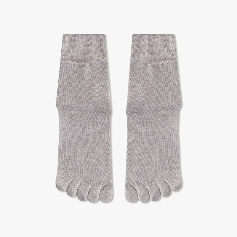 Женски чорапи с пет пръста против напукване, средна височина, силиконов хидратиращ ток, антифрикционни, памучно-полиестерно-спандексови, безшевни пръсти