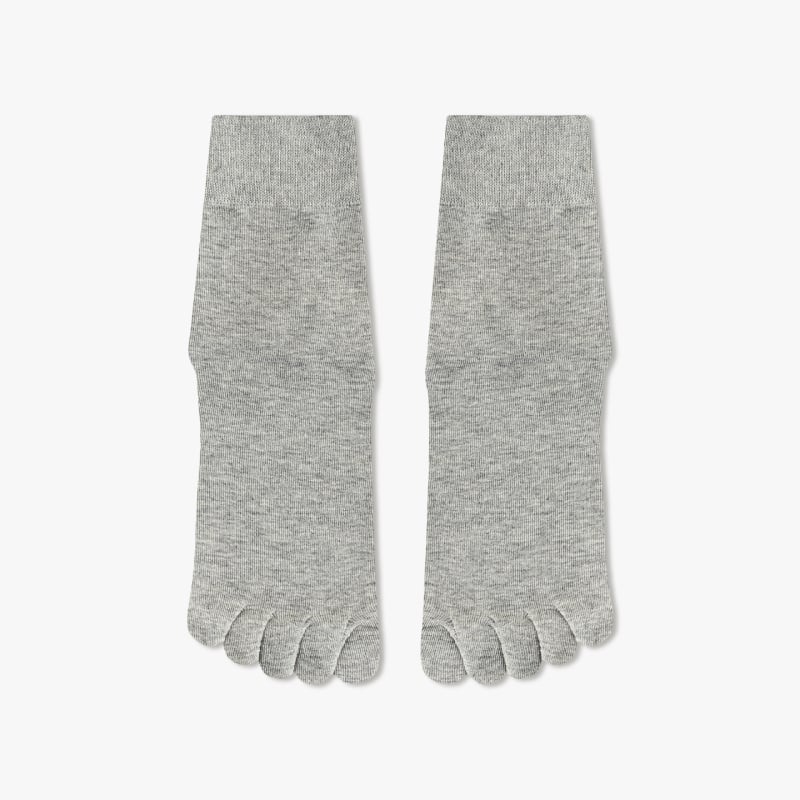 Женски чорапи с пет пръста против напукване, средна височина, силиконов хидратиращ ток, антифрикционни, памучно-полиестерно-спандексови, безшевни пръсти