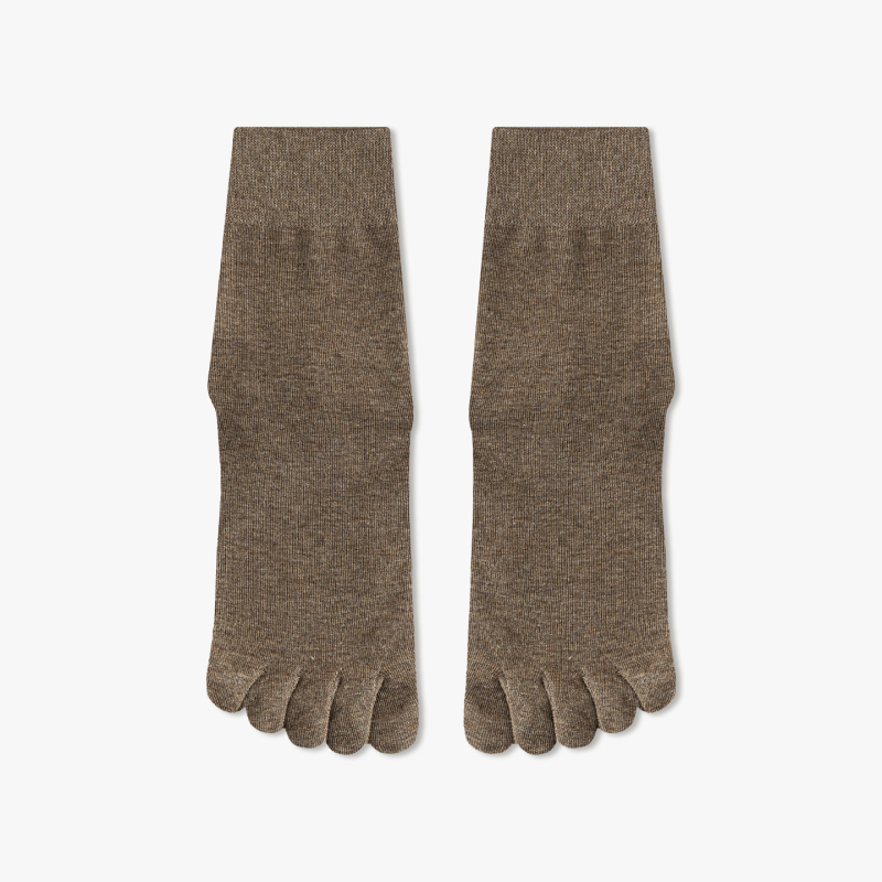 Женски чорапи с пет пръста против напукване, средна височина, силиконов хидратиращ ток, антифрикционни, памучно-полиестерно-спандексови, безшевни пръсти