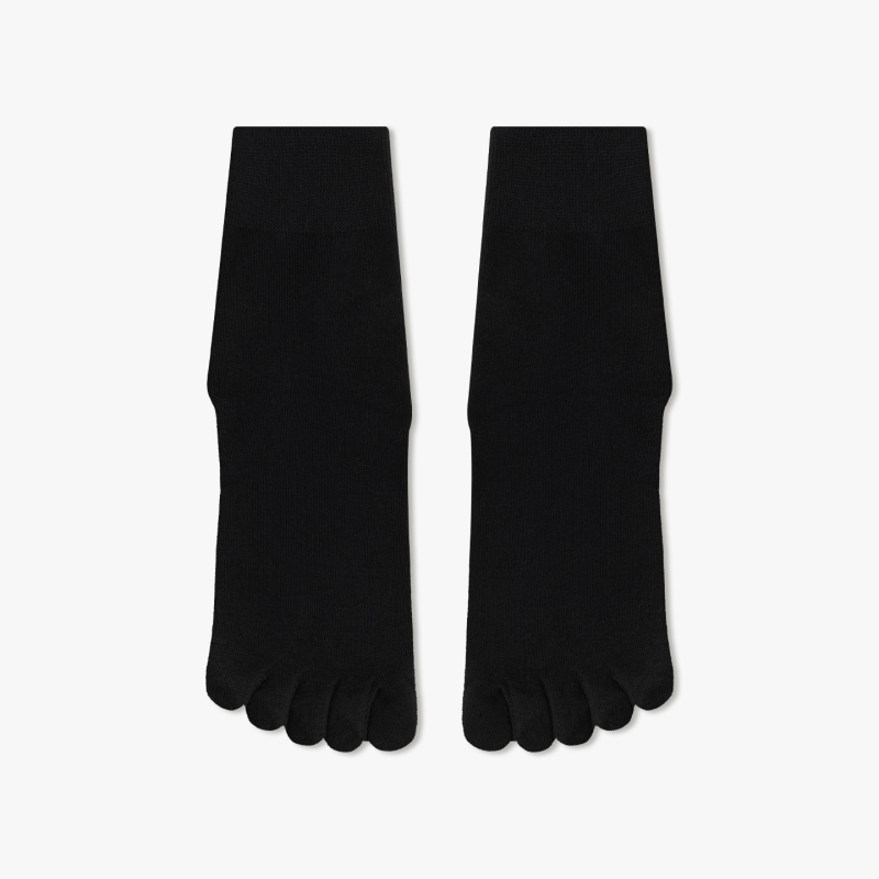 Женски чорапи с пет пръста против напукване, средна височина, силиконов хидратиращ ток, антифрикционни, памучно-полиестерно-спандексови, безшевни пръсти