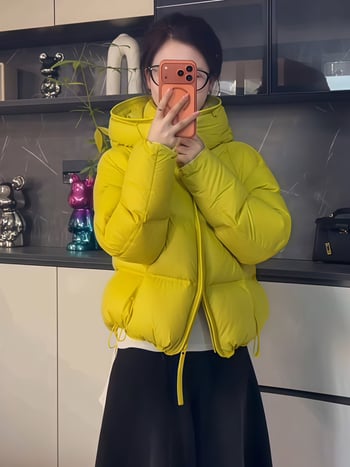 SEVEN TEARS Dámska pérová bunda s kapucňou, Výplň kačací páper 51–55%, Materiál: polyester, Hmotnosť páperia 101–200 g, Elegantný mestský štýl