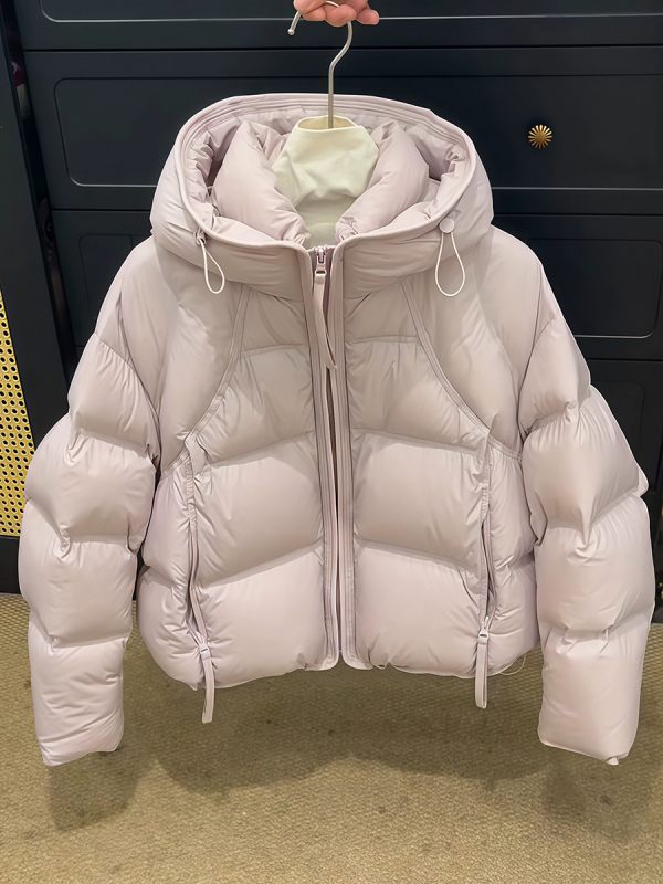 SEVEN TEARS Dámska pérová bunda s kapucňou, Výplň kačací páper 51–55%, Materiál: polyester, Hmotnosť páperia 101–200 g, Elegantný mestský štýl