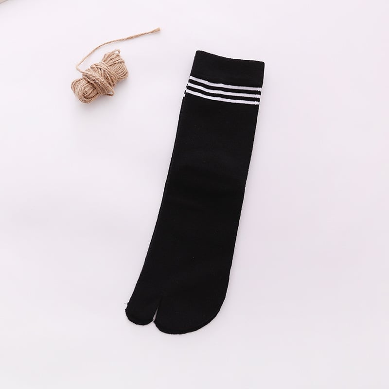 Двупръстни дамски памучни чорапи, среден крачол, еднонишкова плетка, 144 игли, зимно-пролетно-есенно