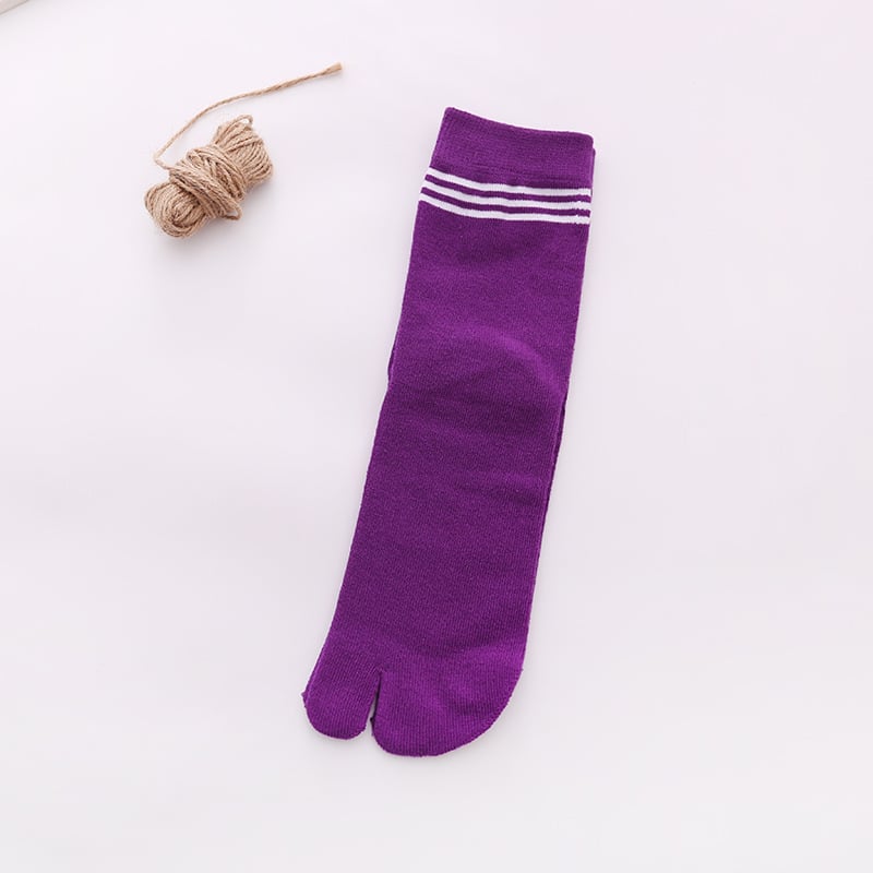 Двупръстни дамски памучни чорапи, среден крачол, еднонишкова плетка, 144 игли, зимно-пролетно-есенно