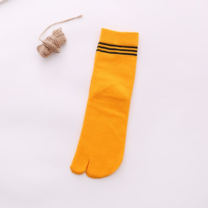 Двупръстни дамски памучни чорапи, среден крачол, еднонишкова плетка, 144 игли, зимно-пролетно-есенно