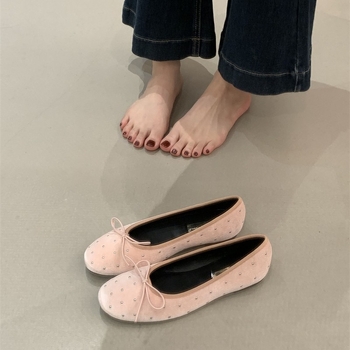 Βελούδινα Mary Jane γυναικεία με κρυστάλλους, στρογγύλη μύτη, χαμηλό τακούνι, slip-on, ριγέ σχέδιο