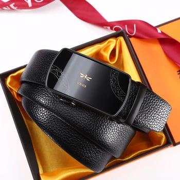 Ανδρική ζώνη από τεχνητό δέρμα, μεταλλική αγκράφα με αυτόματο μηχανισμό από σίδηρο, πλάτος 2–4 εκ., αγκράφα με φιλμ παγιέτας