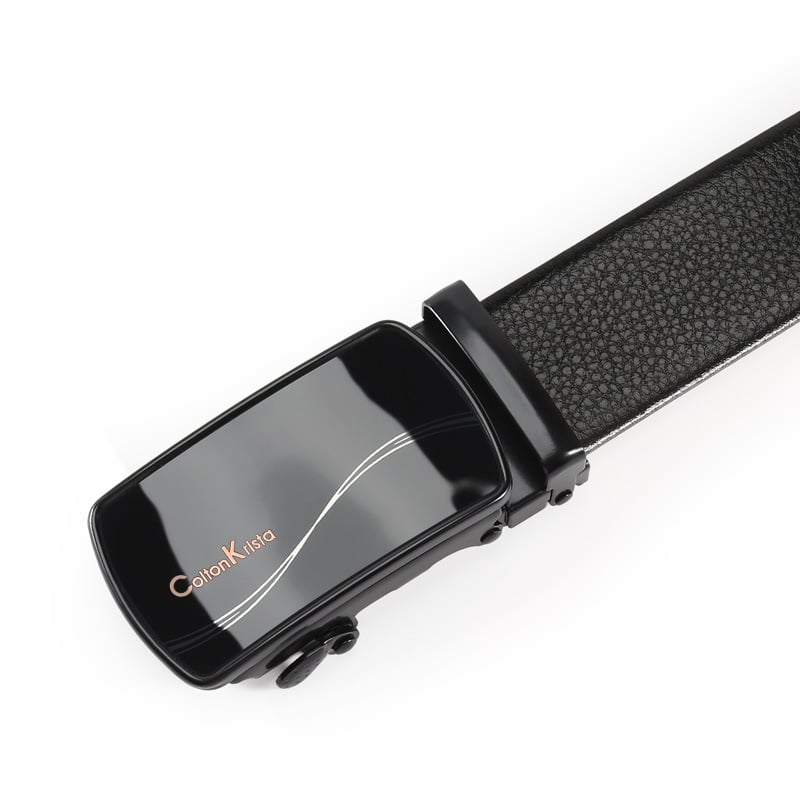 Ανδρική ζώνη από τεχνητό δέρμα, μεταλλική αγκράφα με αυτόματο μηχανισμό από σίδηρο, πλάτος 2–4 εκ., αγκράφα με φιλμ παγιέτας