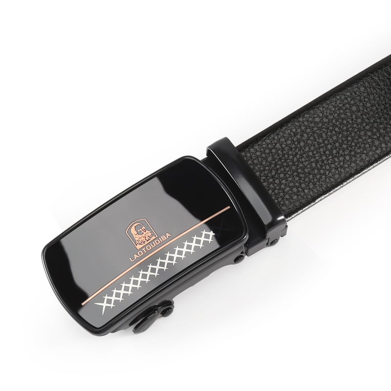 Ανδρική ζώνη από τεχνητό δέρμα, μεταλλική αγκράφα με αυτόματο μηχανισμό από σίδηρο, πλάτος 2–4 εκ., αγκράφα με φιλμ παγιέτας