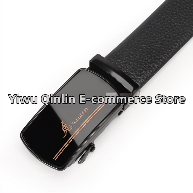 Ανδρική ζώνη από τεχνητό δέρμα, μεταλλική αγκράφα με αυτόματο μηχανισμό από σίδηρο, πλάτος 2–4 εκ., αγκράφα με φιλμ παγιέτας