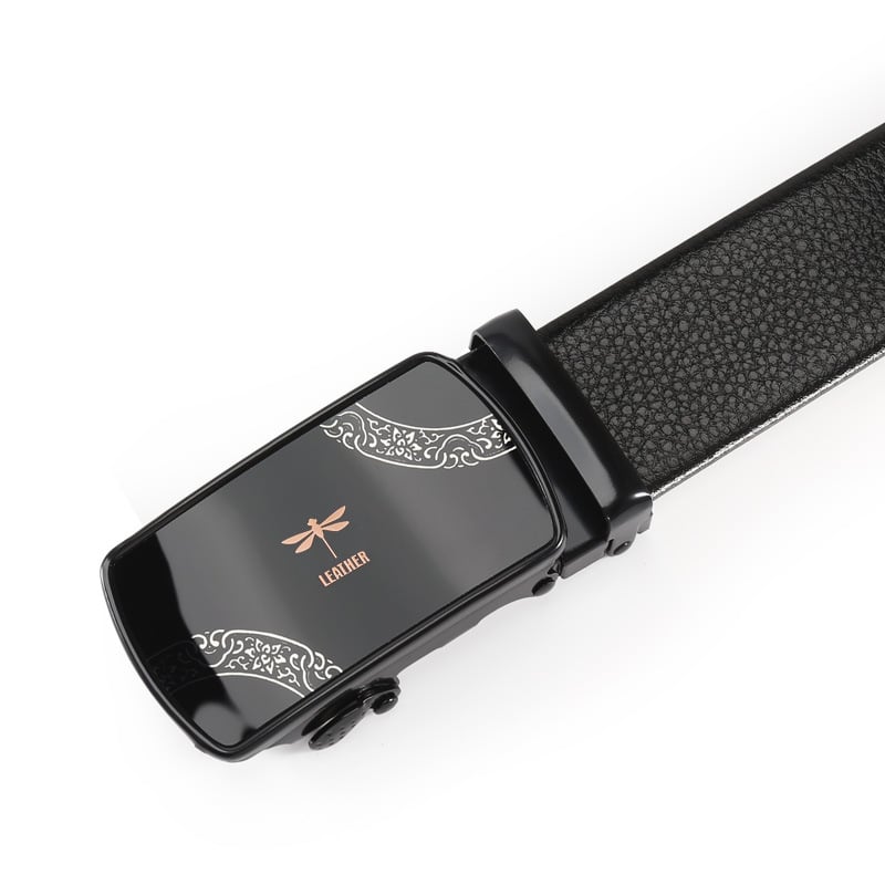 Ανδρική ζώνη από τεχνητό δέρμα, μεταλλική αγκράφα με αυτόματο μηχανισμό από σίδηρο, πλάτος 2–4 εκ., αγκράφα με φιλμ παγιέτας