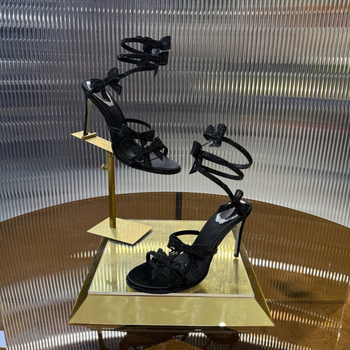 Γυναικείες γόβες με σφήνα - στρογγυλή μύτη, γούνινο πάνω μέρος, πολύ υψηλό τακούνι (>8 εκ.), λεπτό τακούνι, επένδυση από γούνα προβάτου