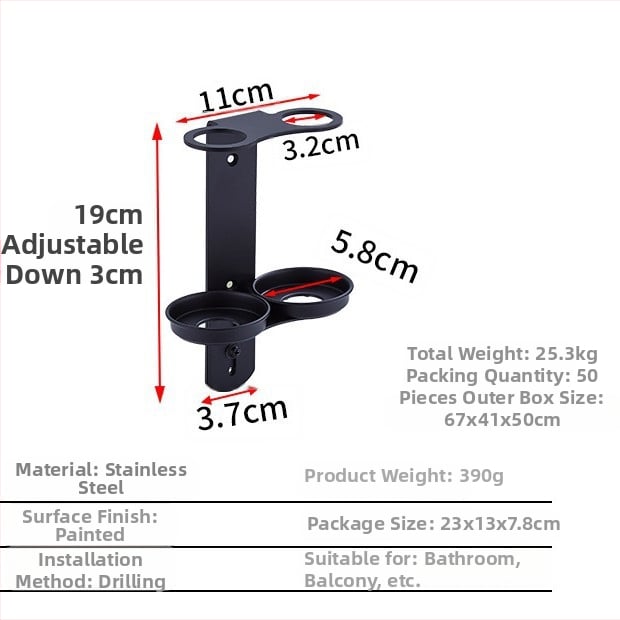 Ανοξείδωτη βάση τοίχου για φιάλες σαπουνιού, αντισηπτικό χεριών, αφρόλουτρο και μαλακτικό μαλλιών; μηχανισμός πατήματος με το χέρι; μοντέρνος μινιμαλιστικός σχεδιασμός; βάρος 0,35 kg; κατάλληλο για ξενοδοχεία, διαμερίσματα και μπάνια.