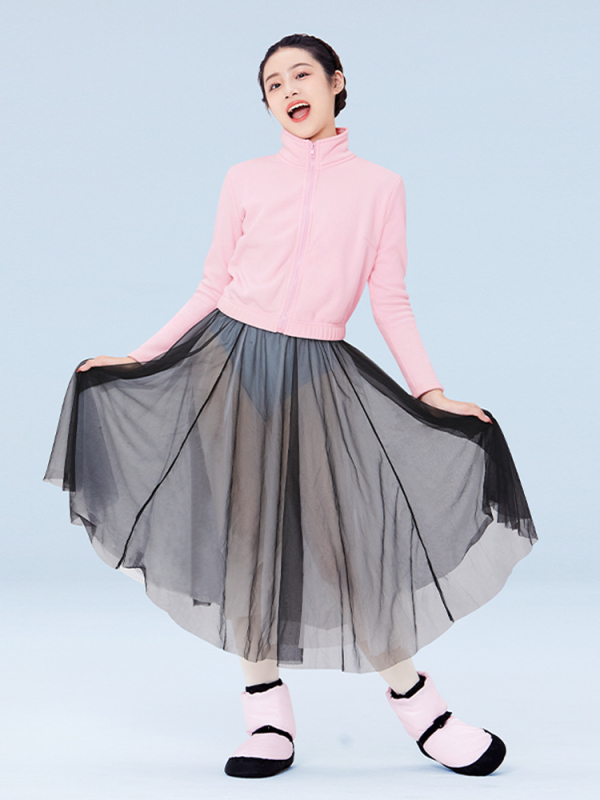 Jachetă de balet pentru femei, iarnă, antrenament în dans modern, țesătură Lycra, 67,7% poliester