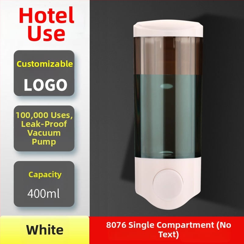 ABS δοχείο σαπουνιού τοποθετημένο στον τοίχο με χειροκίνητη λειτουργία ώθησης, 2-σε-1 κουτί σαπουνιού/σαμπουάν, μοντέρνος μινιμαλιστικός σχεδιασμός, Nast, βάρος 0,3 kg