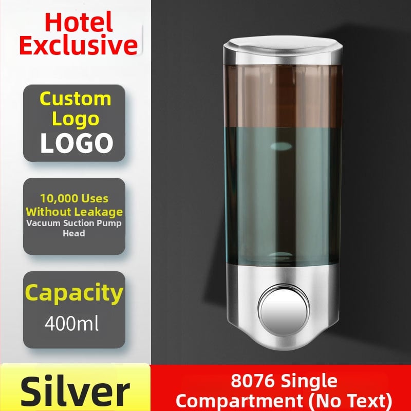 ABS δοχείο σαπουνιού τοποθετημένο στον τοίχο με χειροκίνητη λειτουργία ώθησης, 2-σε-1 κουτί σαπουνιού/σαμπουάν, μοντέρνος μινιμαλιστικός σχεδιασμός, Nast, βάρος 0,3 kg