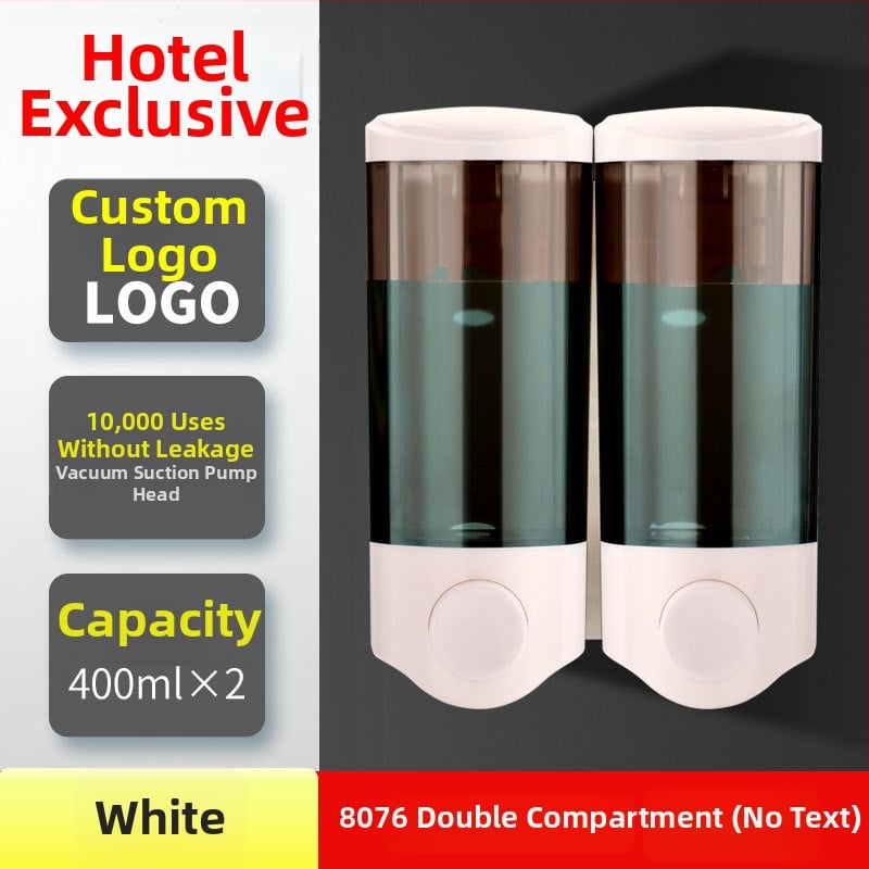 ABS δοχείο σαπουνιού τοποθετημένο στον τοίχο με χειροκίνητη λειτουργία ώθησης, 2-σε-1 κουτί σαπουνιού/σαμπουάν, μοντέρνος μινιμαλιστικός σχεδιασμός, Nast, βάρος 0,3 kg