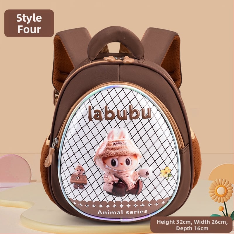 Ľahký detský batoh s 3D škrupinou a maľovanými zvieratami, unisex, nepremokavý