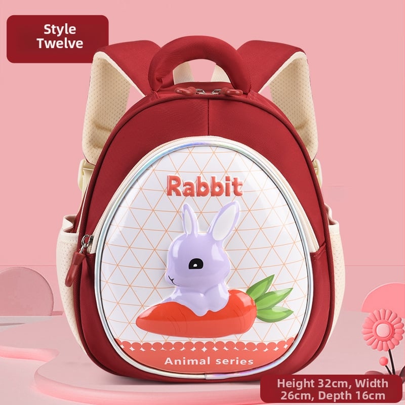 Ľahký detský batoh s 3D škrupinou a maľovanými zvieratami, unisex, nepremokavý