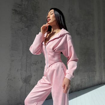 Σετ δύο τεμαχίων με κουκούλα και παντελόνια – μακρυμάνικο, πολυεστέρας 95%+, street hipster casual κοστούμι