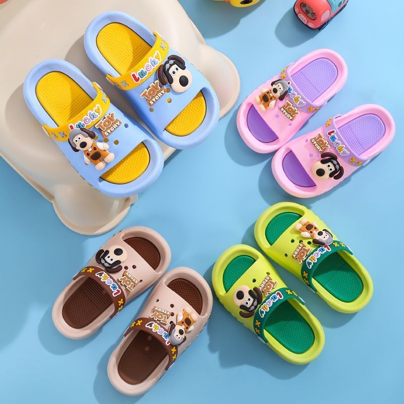Unisex dječje papuče s PVC gornjim dijelom i PVC sole, životinjski uzorak, protuklizne