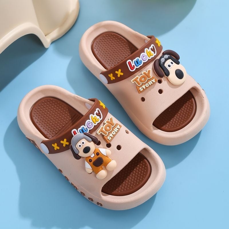 Unisex dječje papuče s PVC gornjim dijelom i PVC sole, životinjski uzorak, protuklizne
