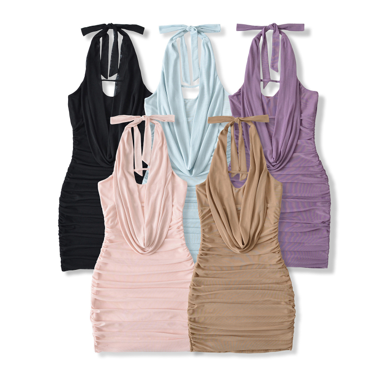 AP25210-25 Haljina s halterom, bez rukava, puff suknja; materijal: poliester-elastan 70-80%