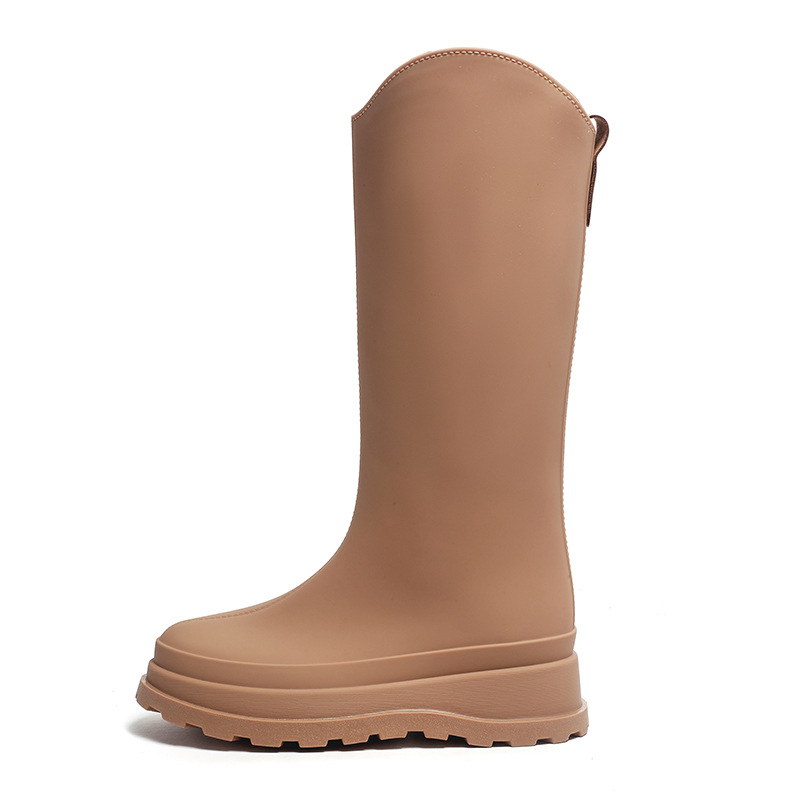 Ženske visoke čizme za kišu od PVC-a, vodootporne, debeli potplat, peta 3–5 cm