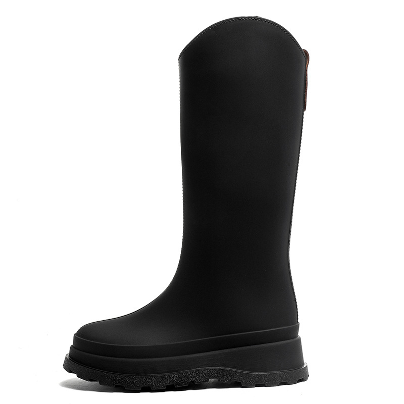 Ženske visoke čizme za kišu od PVC-a, vodootporne, debeli potplat, peta 3–5 cm
