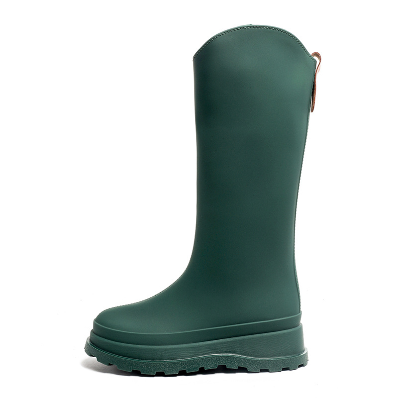 Ženske visoke čizme za kišu od PVC-a, vodootporne, debeli potplat, peta 3–5 cm