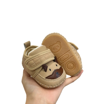 Zimske tenisice za bebe 6–12 mjeseci, unisex, protuklizna gumena potplata, fleece podstava, zatvaranje Velcro, karikaturalni uzorak