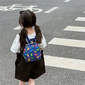 Batoh do škôlky pre deti 3–6 rokov, unisex, motív dinosaura z kreslených postáv, Oxford látka, priedušný, podšívka z plátna