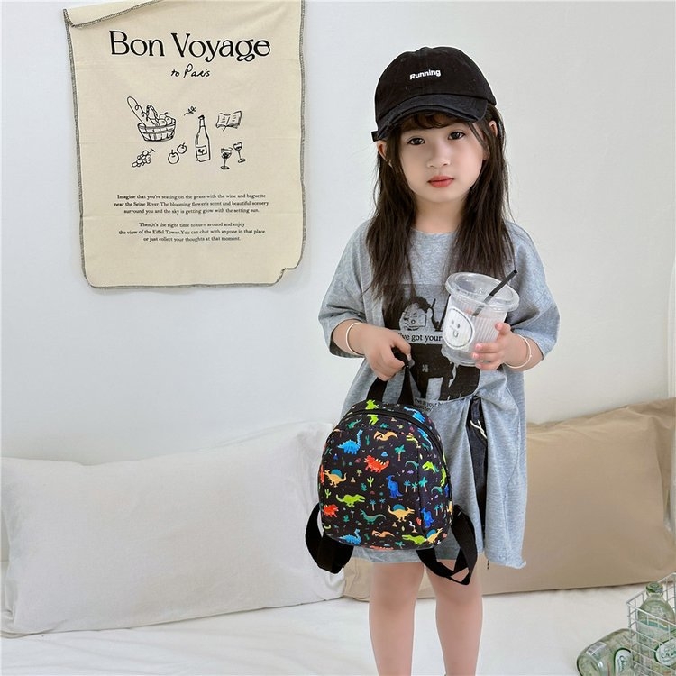 Batoh do škôlky pre deti 3–6 rokov, unisex, motív dinosaura z kreslených postáv, Oxford látka, priedušný, podšívka z plátna