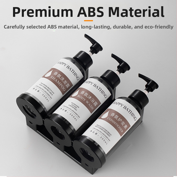 Τοίχο-μονταρισμένος διανομέας σαπουνιού χωρίς διάτρηση – χειροκίνητη πίεση, πλαστικό σώμα. Για μπάνιο ξενοδοχείου. Διανέμει σαπούνι, αντισηπτικό, σαμπουάν και gel μπάνιου.