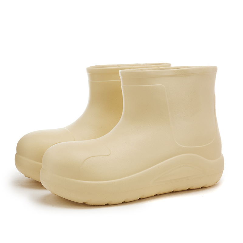 Ženske čizme za kišu PVC gornji dio, srednje visine, niski pet 1–3 cm, za sve sezone, pull-on dizajn