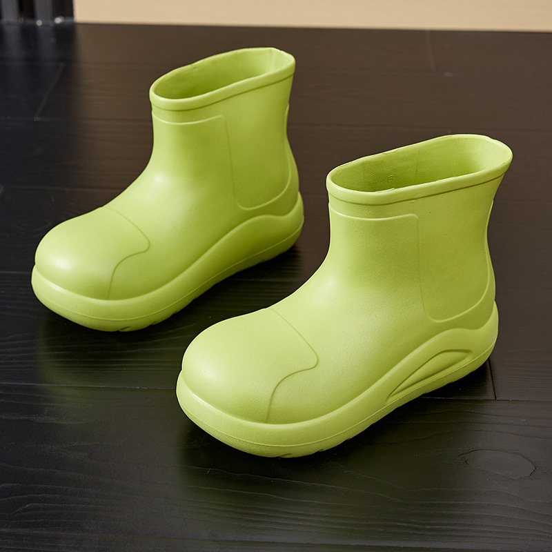 Ženske čizme za kišu PVC gornji dio, srednje visine, niski pet 1–3 cm, za sve sezone, pull-on dizajn