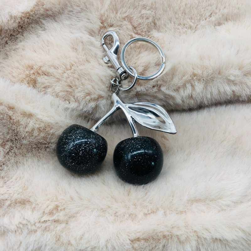 Accesoriu DIY pentru bijuterii - breloc cu cireș pentru genți - metal, electroplacare, primăvara 2025, stil retro