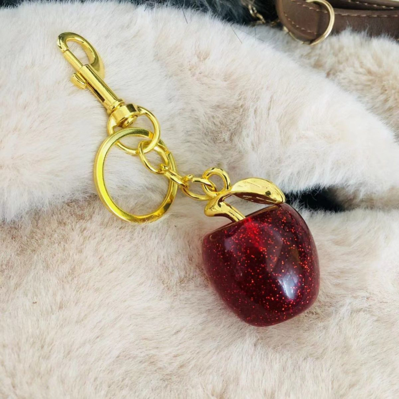 Accesoriu DIY pentru bijuterii - breloc cu cireș pentru genți - metal, electroplacare, primăvara 2025, stil retro