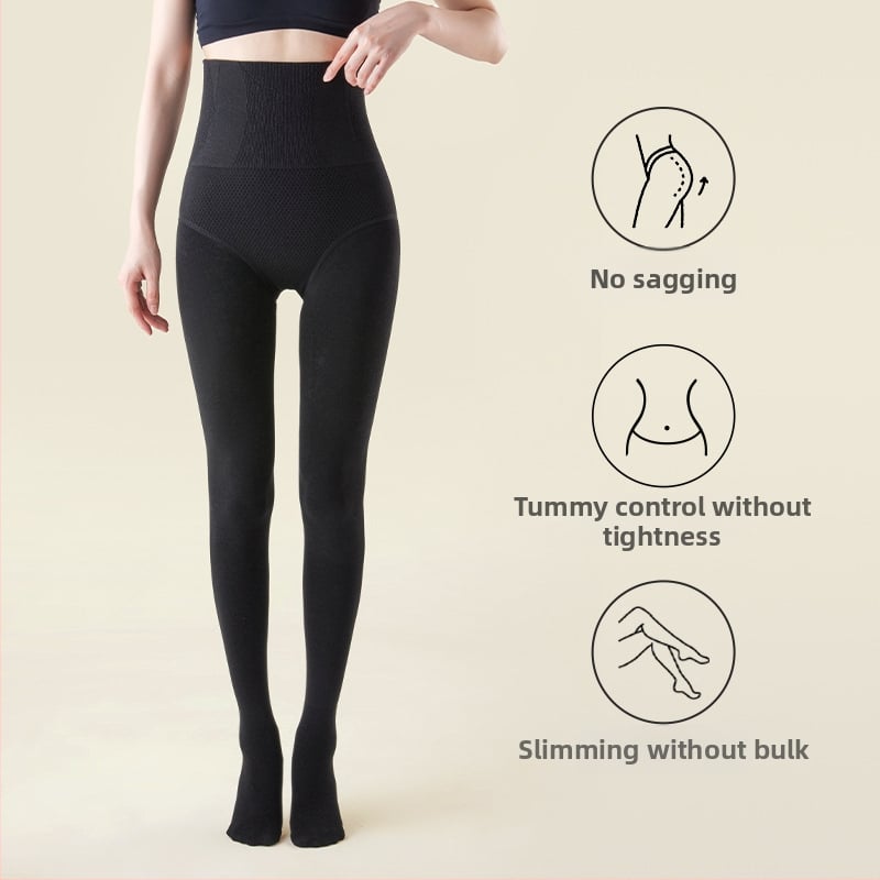 Γυναικεία βαμβακερά καλσόν με επένδυση φλίς για τον χειμώνα, ανύψωση γλουτών και διαμόρφωση, μονόχρωμα, παχιά