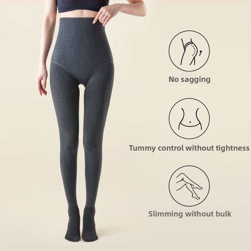 Γυναικεία βαμβακερά καλσόν με επένδυση φλίς για τον χειμώνα, ανύψωση γλουτών και διαμόρφωση, μονόχρωμα, παχιά