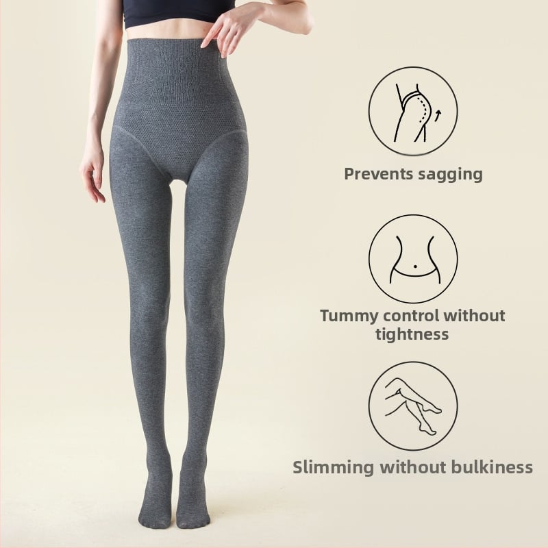 Γυναικεία βαμβακερά καλσόν με επένδυση φλίς για τον χειμώνα, ανύψωση γλουτών και διαμόρφωση, μονόχρωμα, παχιά