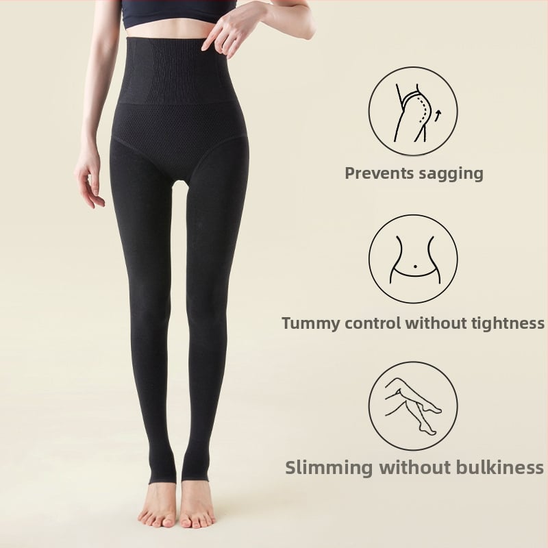 Γυναικεία βαμβακερά καλσόν με επένδυση φλίς για τον χειμώνα, ανύψωση γλουτών και διαμόρφωση, μονόχρωμα, παχιά